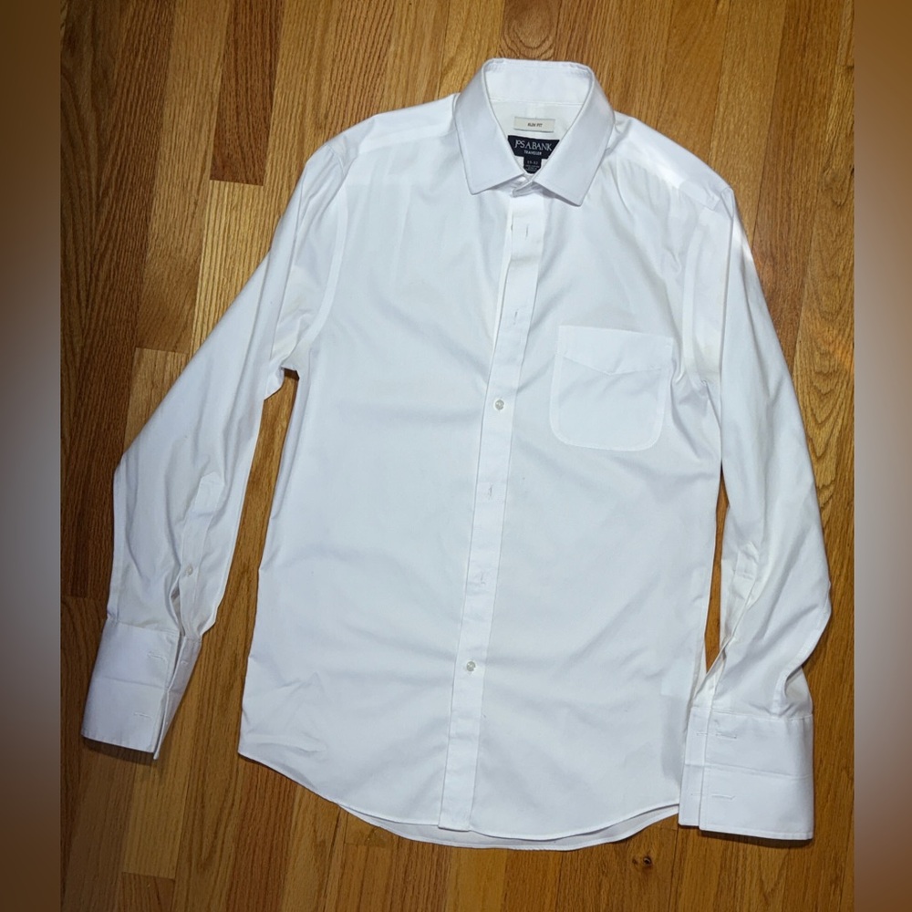 Jos. A. Bank Crisp White Dress Shirt (French Cuff) 15 32
